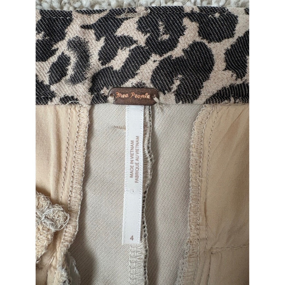 Free People Leopard Print Slim Mob Wife Aesthetic Trousers Indie Animal Print 4 - Picture 8 of 8